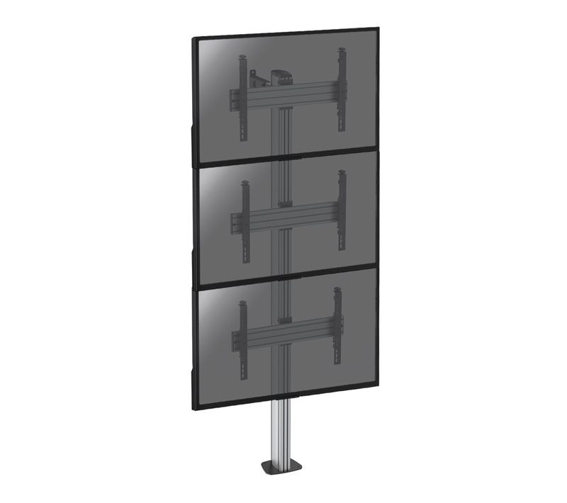 Support Sur Pied Pour 3 écrans TV 40''-65'' - Hauteur 240cm - A Visser