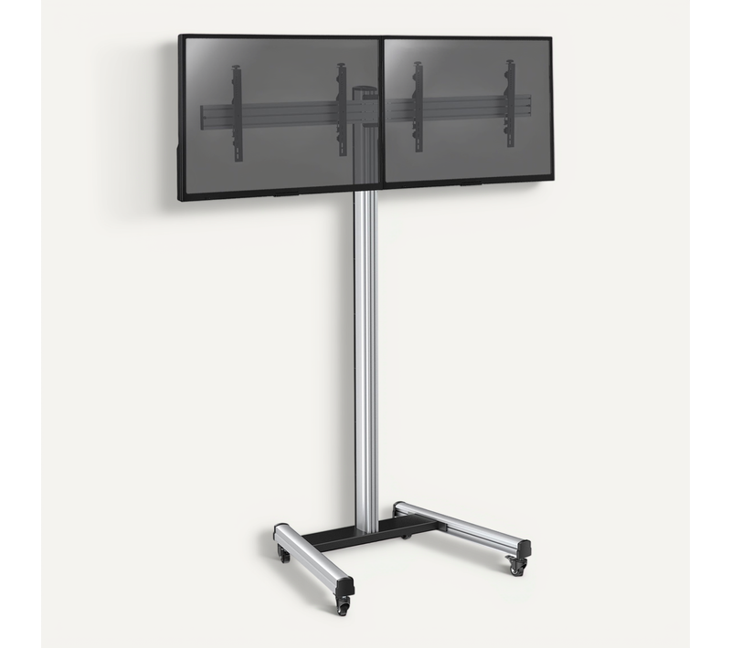 Support Sur Roulettes Pour 2 écrans TV 43'' - 49'' - Hauteur 240cm