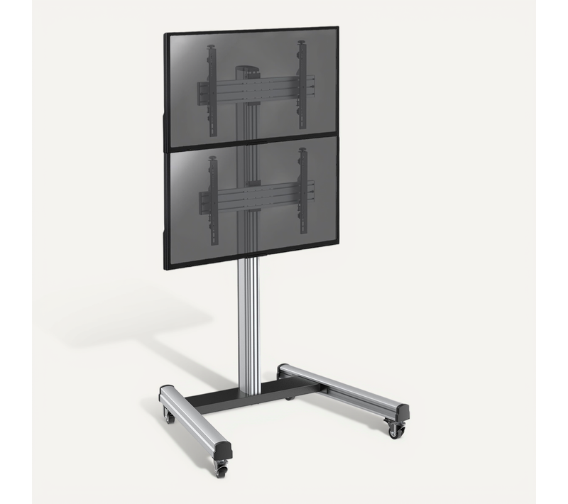 Support Sur Roulettes Pour 2 écrans TV 40''-65'' - Hauteur 175cm