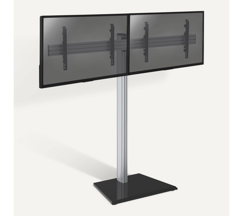 Support Sur Pied Pour 2 écrans TV 50'' - 55'' - Hauteur 175cm - A Poser