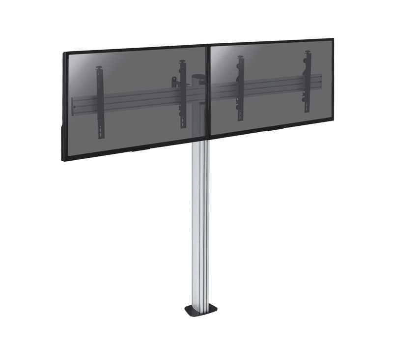 Support Sur Pied Pour 2 écrans TV 50'' - 55'' - Hauteur 175cm - A Visser