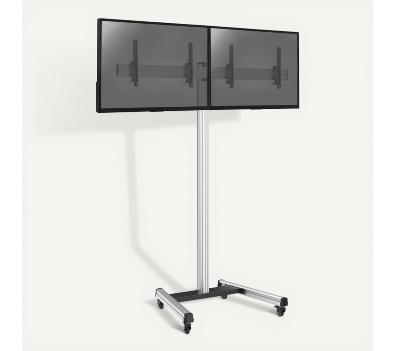 Support Sur Roulettes Pour 2 écrans TV 50'' - 55'' - Hauteur 240cm