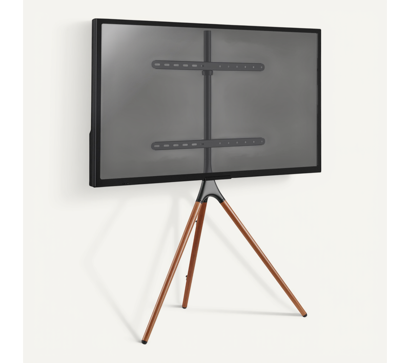 Support Chevalet Design Scandinave Pour TV 45''- 65'' Noir/noyer
