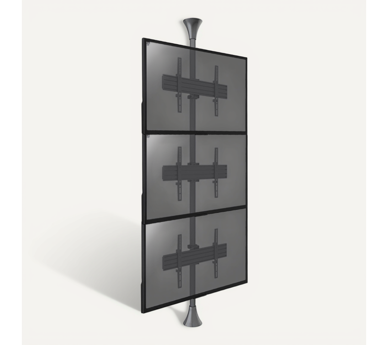 Support Sol-plafond Pour 3 écrans TV 32'' - 75'' - Vesa Max 600x400