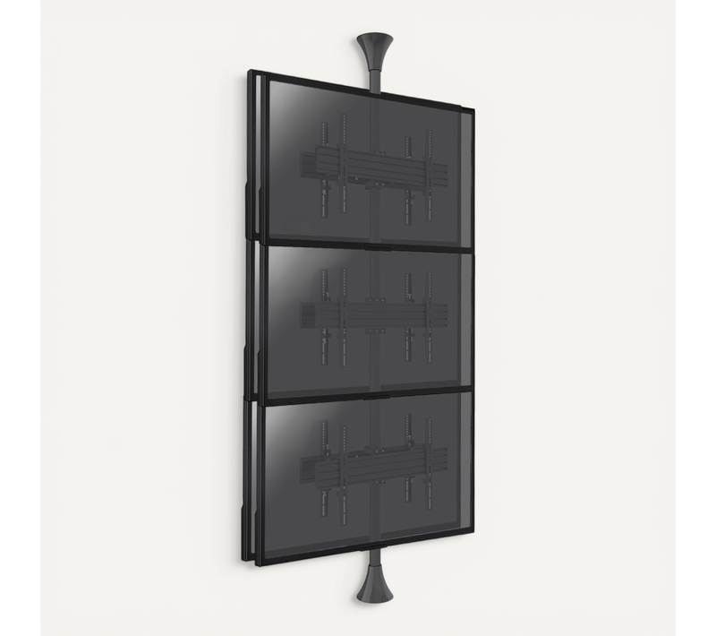 Support Sol-plafond Pour 6 écrans TV Back To Back 32'' - 75'' - Vesa Max 600x400