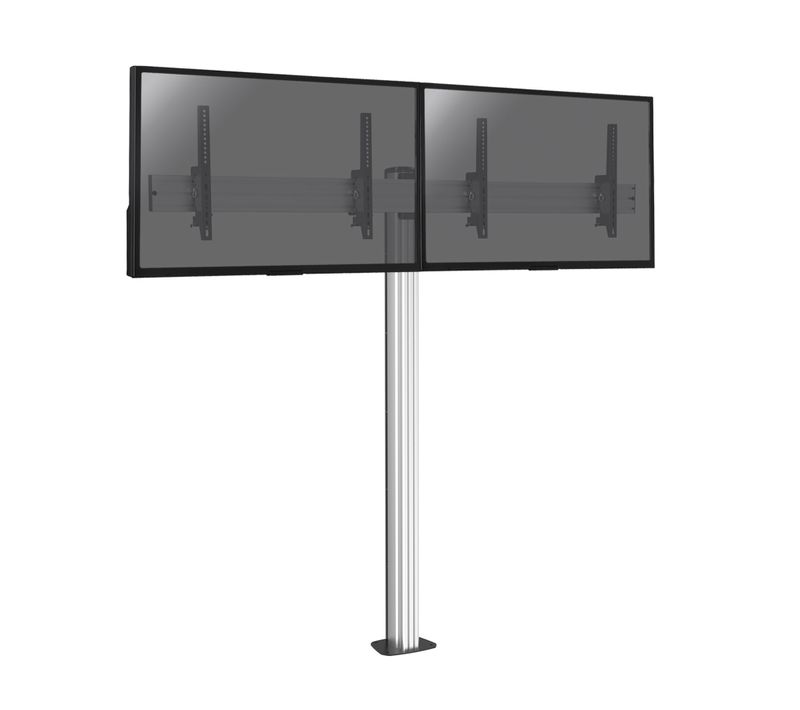 Support Sur Pied Pour 2 écrans TV 50'' - 55'' - Hauteur 175cm - A Visser - Inclinable