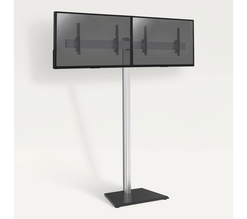 Support Sur Pied Pour 2 écrans TV 50'' - 55'' - Hauteur 240cm - A Poser - Inclinable