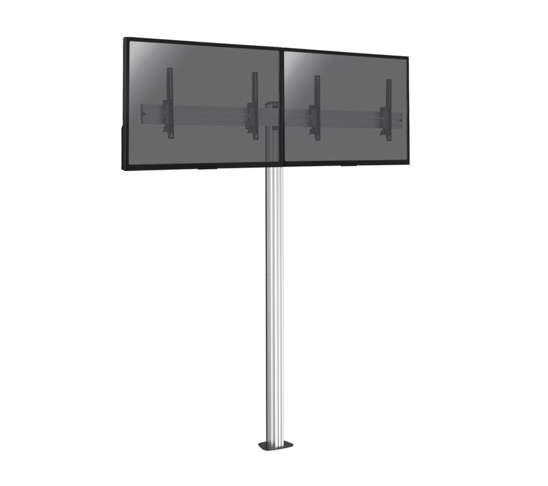 Support Sur Pied Pour 2 écrans TV 50'' - 55'' - Hauteur 240cm - A Visser - Inclinable