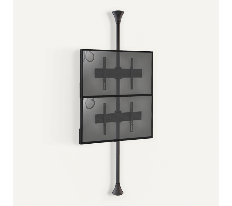 Support Sol-plafond Pour 2 écrans TV 32'' - 75'' - Vesa 600x400 - Hauteur 240cm