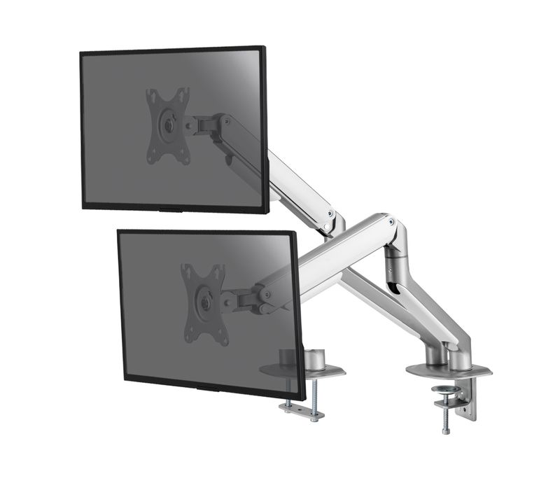 Support De Bureau Full Motion Pour 2 écrans PC 17"-32", Gris