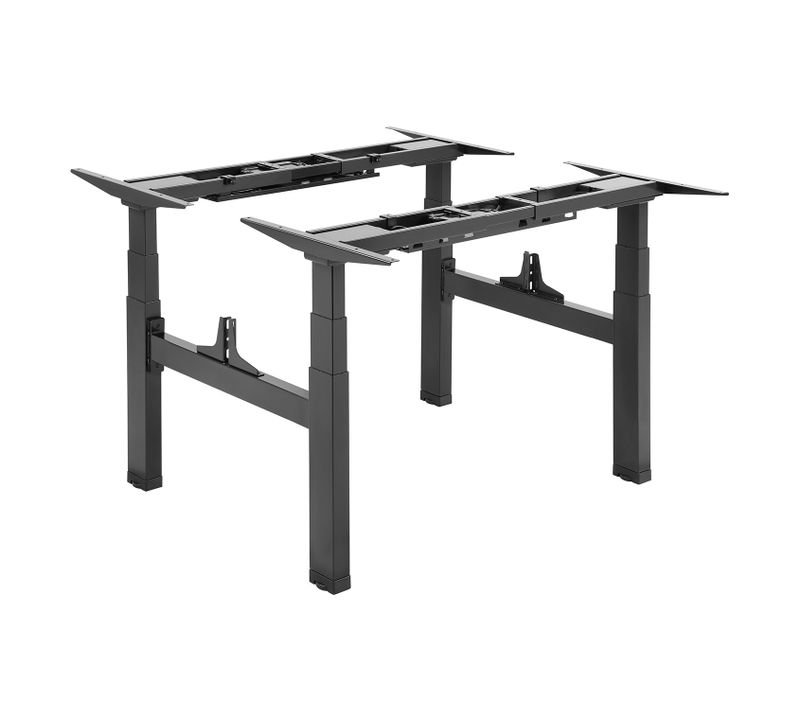 Double Pied De Bureau Motorisé Assis-debout, Hauteur 62- 128 Cm, Noir