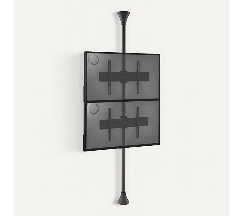 Support Sol-plafond Inclinable Pour 2 écrans TV 32'' - 75'' - Vesa 600x400 - Hauteur 240cm