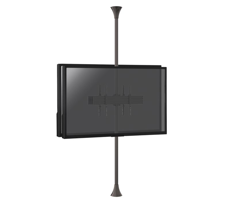 Support Sol-plafond Inclinable Pour 2 écrans TV Back To Back 32'' - 75'' - Hauteur Max 240cm