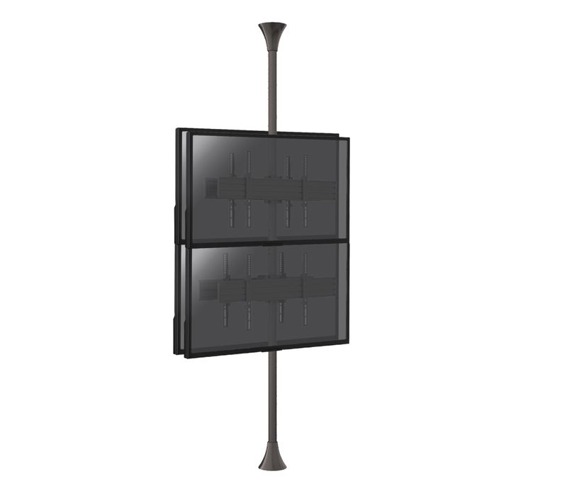Support Sol-plafond Inclinable Pour 4 écrans TV  Back To Back 32'' - 75''