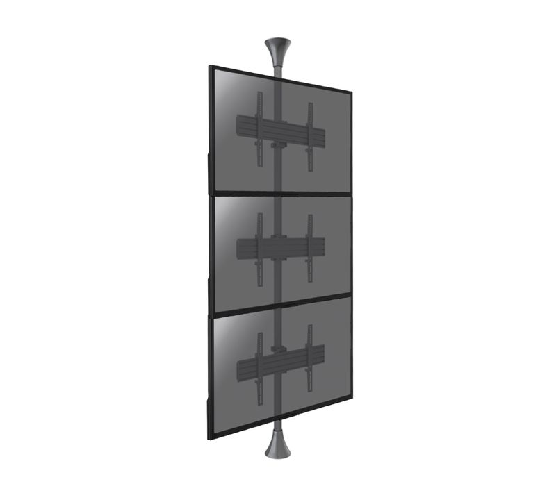Support Sol-plafond Inclinable Pour 3 écrans TV 32'' - 75'' - Vesa Max 600x400