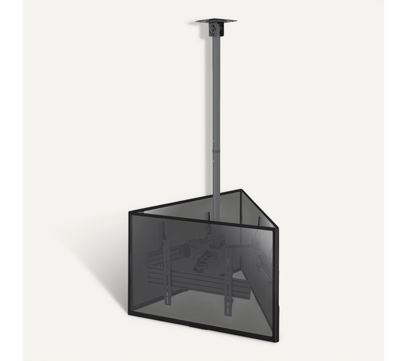 Support Plafond Pour 3 écrans TV 50"- 75" Hauteur Réglable 86-325 Cm