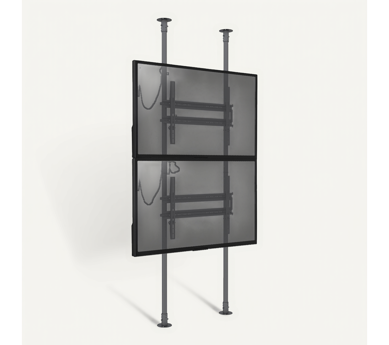 Support Sol-plafond Pour 2 écrans TV 50'' - 100'' - Hauteur Max 300cm