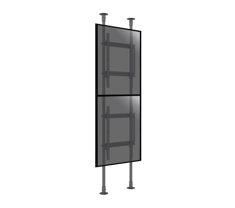 Support Sol-plafond Portrait Pour 2 écrans TV 50'' - 82'' - Hauteur Max 300cm