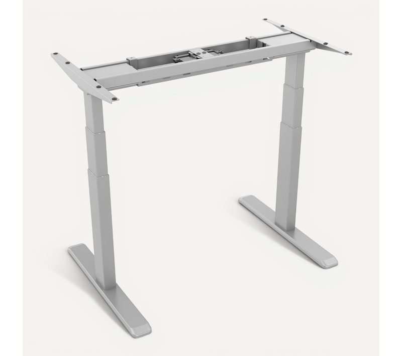 Pied De Bureau Motorisé Assis-debout, Hauteur 62- 128 Cm, Gris