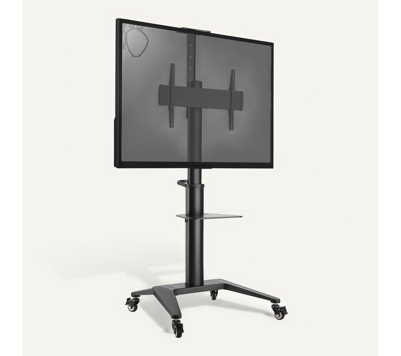 Support Mobile Pour écran Visioconférence 37''-70'', Hauteur 125-160cm, Noir