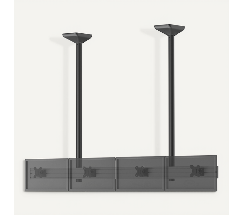 Support TV Plafond Menu Board 4 écrans 32'' - Hauteur 150 Cm