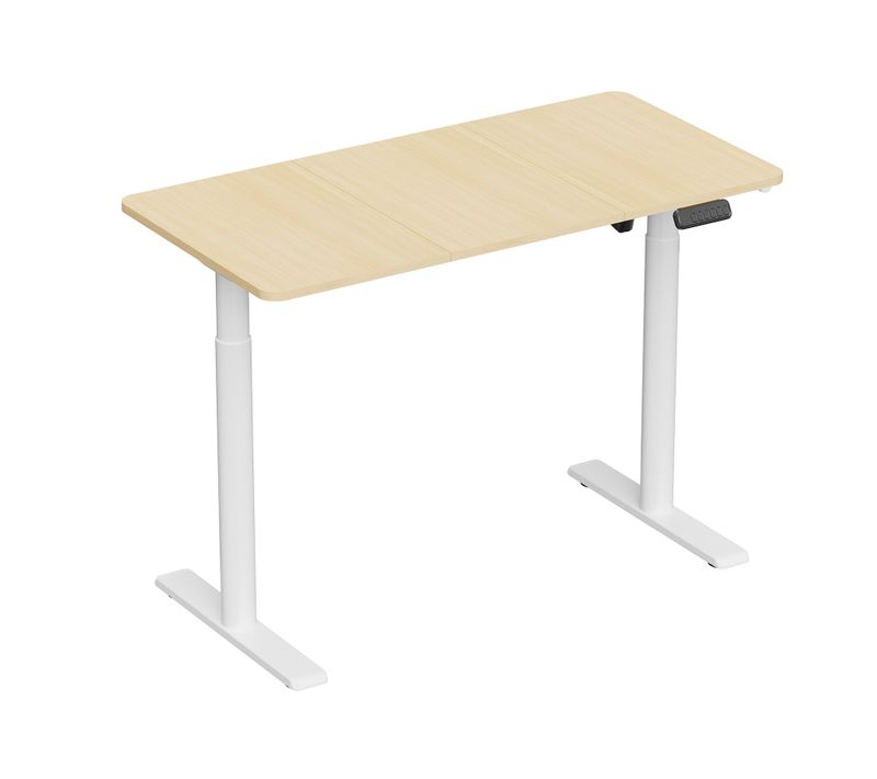 Bureau Complet Motorisé Assis-debout 120x60cm, Bois Clair