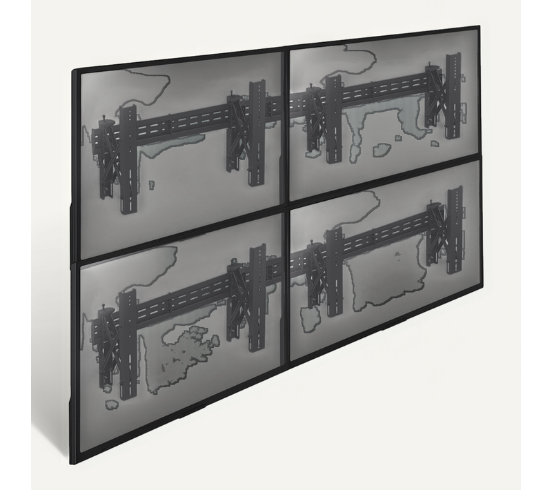 Support Mur D'images 4 écrans TV 49''- 65''
