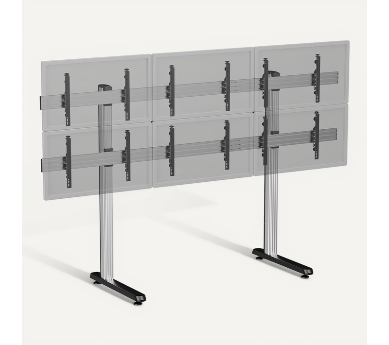 Support TV Sur Pieds - 6 écrans 45''-50'' - Hauteur 180 Cm - A Poser