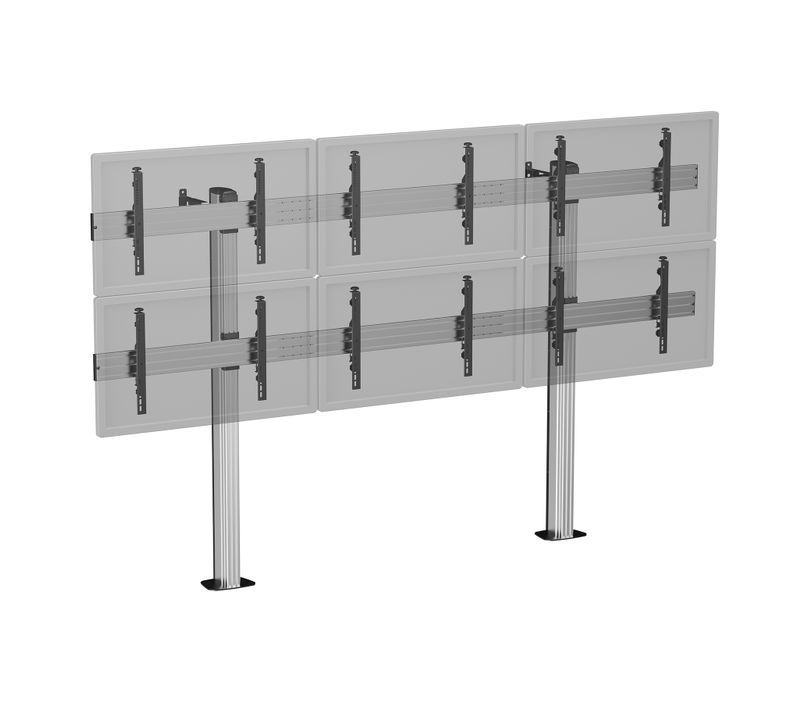 Support TV Sur Pieds - 6 écrans 45''-50'' - Hauteur 180 Cm - A Visser