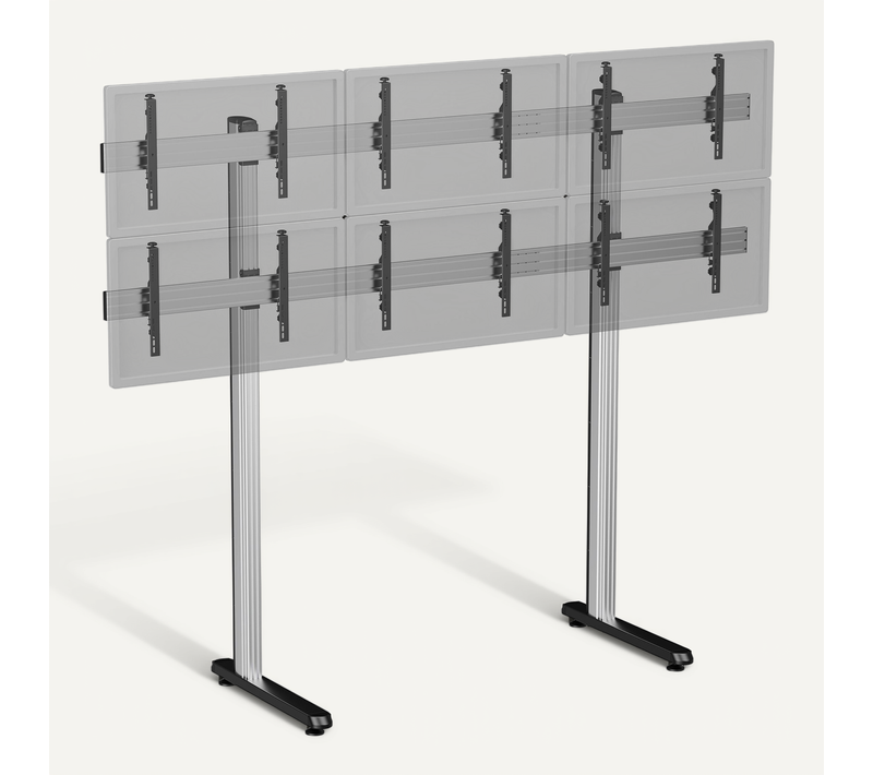 Support TV Sur Pieds - 6 écrans 50''- 55'' - Hauteur 240 Cm - A Poser