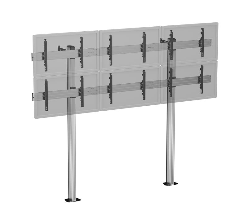 Support TV Sur Pieds - 6 écrans 50''- 55'' - Hauteur 240 Cm - A Visser