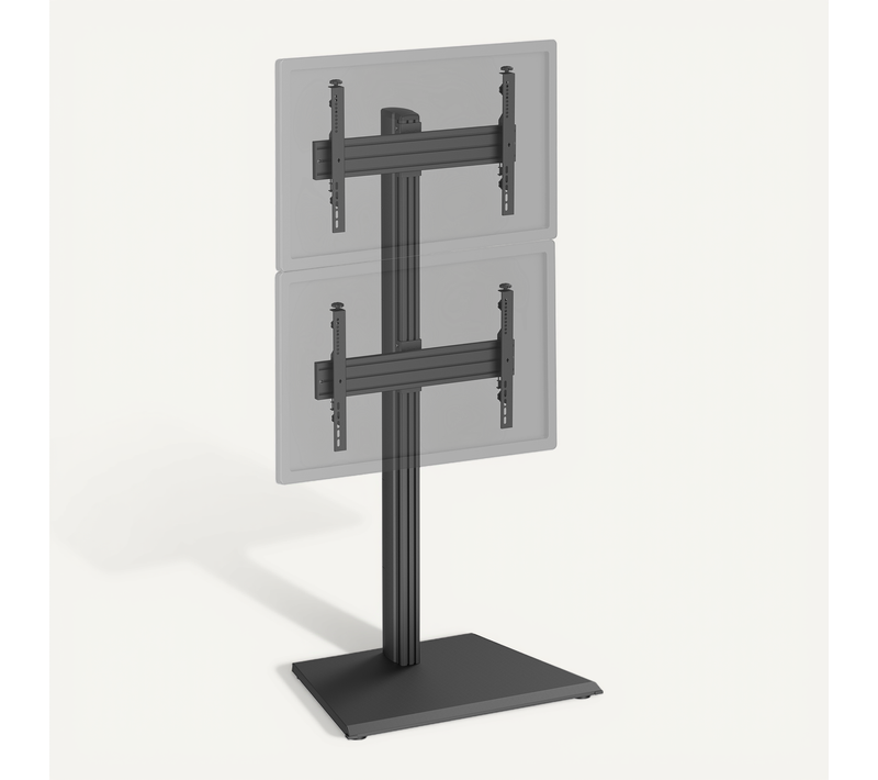 Support TV Sur Pied - 2 écrans 40''-65'' Hauteur 175cm À Poser Noir
