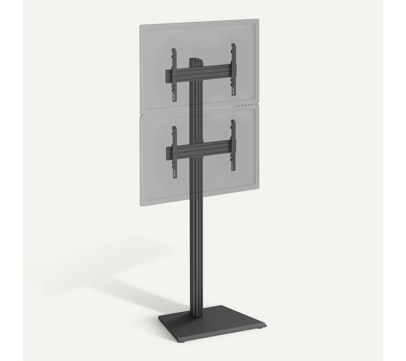Support TV Sur Pied - 2 écrans 40''-65'' Hauteur 240cm À Poser Noir