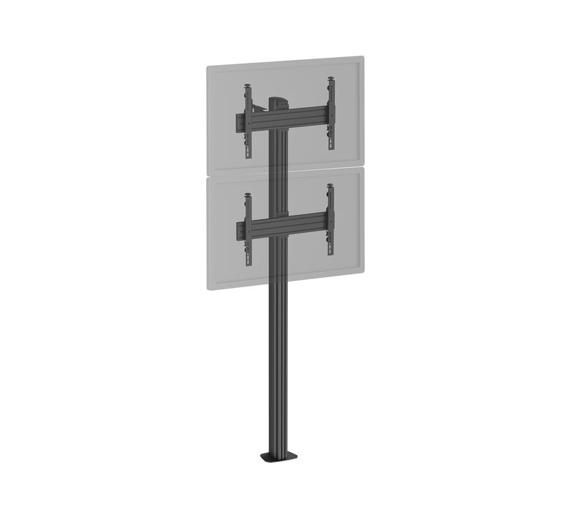 Support TV Sur Pied - 2 écrans 40''-65'' Hauteur 240cm À Visser Noir