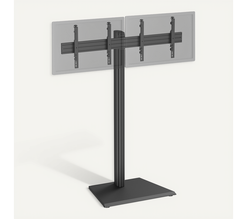 Support TV Sur Pied - 2 écrans 43'' - 49'' Hauteur 175cm À Poser Noir