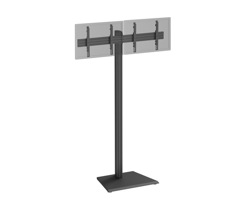 Support TV Sur Pied - 2 écrans 43'' - 49'' Hauteur 240cm à Poser Noir