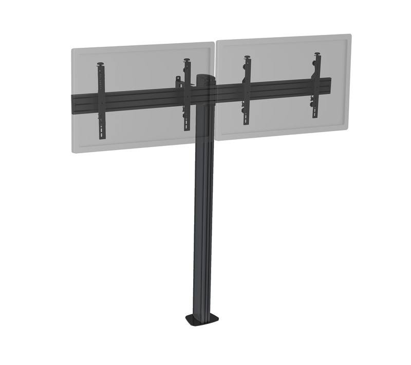 Support TV Sur Pied - 2 écrans 50'' - 55'' Hauteur 175cm À Visser Noir