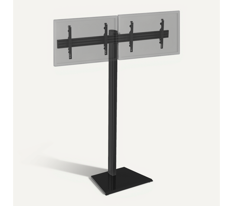 Support TV Sur Pied - 2 écrans 50'' - 55'' Hauteur 240cm À Poser Noir