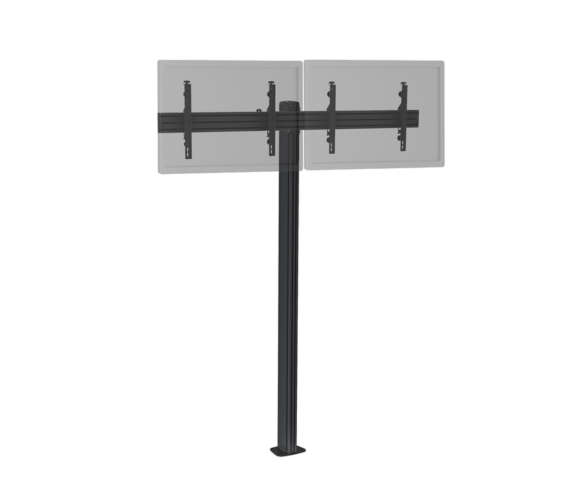 Support TV Sur Pied - 2 écrans 50'' - 55'' Hauteur 240cm À Visser Noir