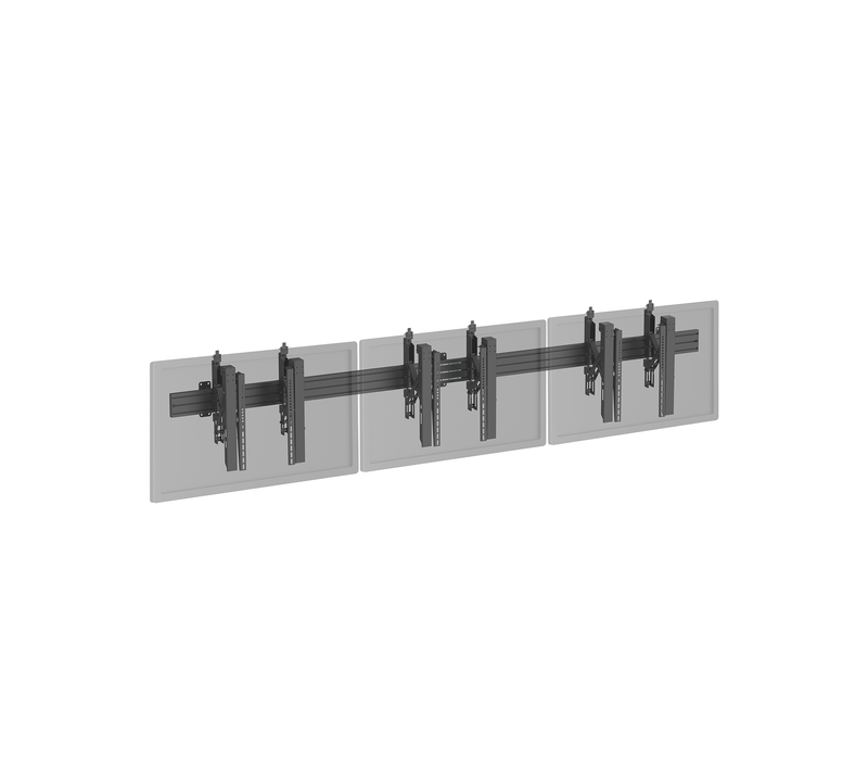 Support TV Mural - Push Pull 3 écrans 45"-50" Noir