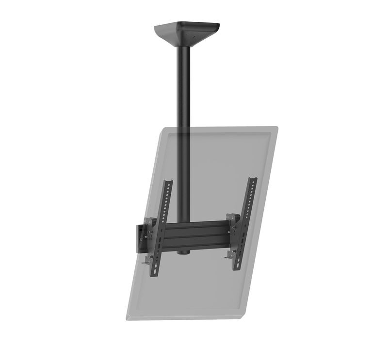Support TV Plafond Inclinable 1 écran Portrait 43''- 75'' Hauteur 100cm Noir
