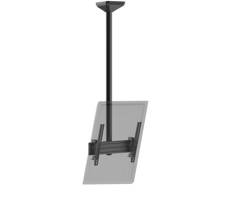 Support TV Plafond Inclinable 1 écran Portrait 43''- 75'' Hauteur 150cm Noir