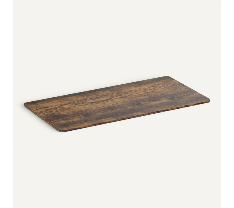 Plateau De Bureau Bords Arrondis 150x75cm, Brun Rustique