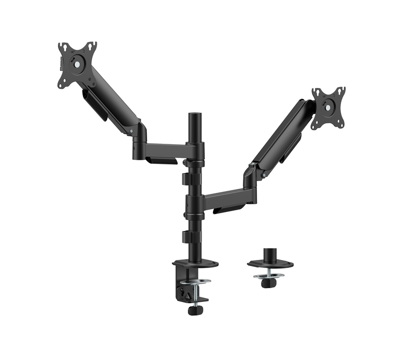Support écran PC À Ressort Mécanique 2 écrans PC 17"-32", Avec Mât