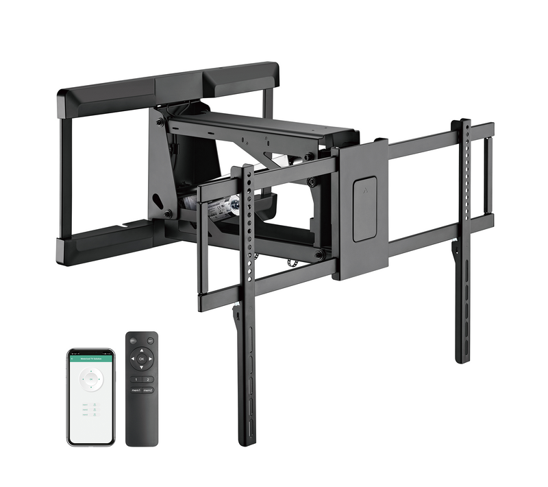 Support Mural TV Motorisé 43"-90" - Réglable En Hauteur - Charge 50kg