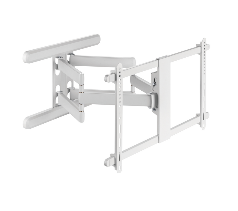 Support Mural TV Articulé écran 37''- 86'' - Bras 6,9-66 Cm Blanc