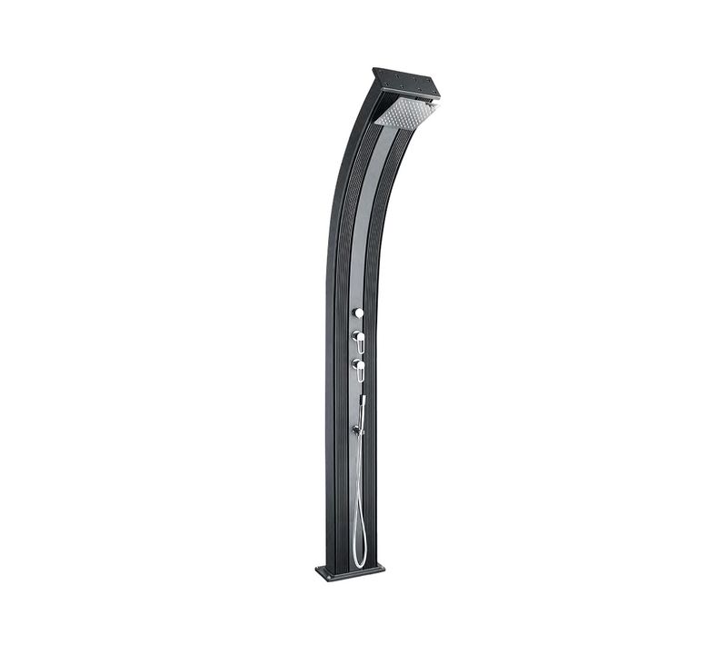Douche Solaire Hybride Dada Straight Curve Formidra Anthracite Avec Rince-pieds