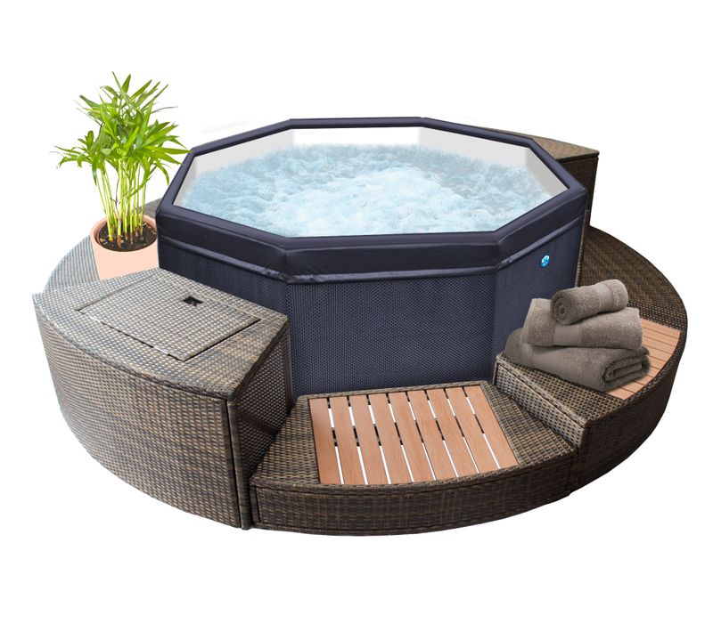 Netspa Spa Gonflable Octopus 4-6 Places + Mobilier 5 Éléments