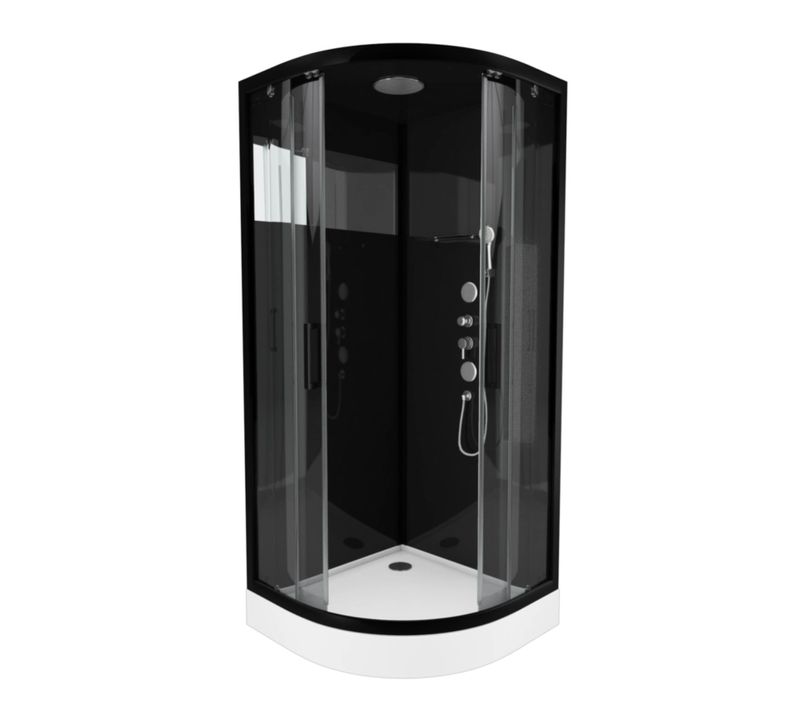 Cabine De Douche Black Mirror 2 Ronde - 90x90 Cm - Noir