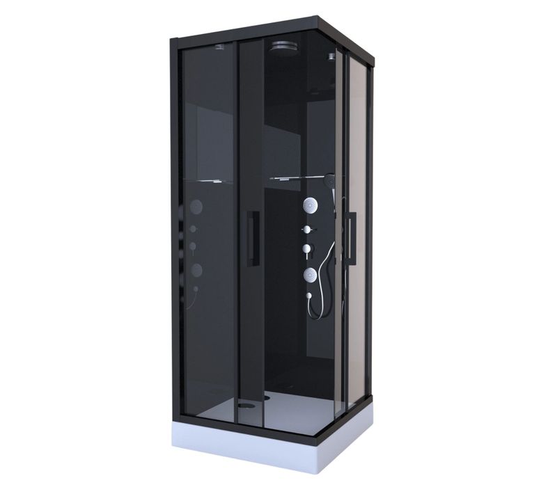 Cabine De Douche Black Mirror Carrée - 90x90 Cm - Noir